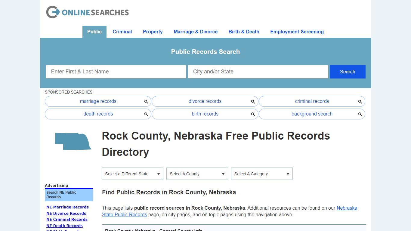 Rock County, Nebraska Public Records Directory